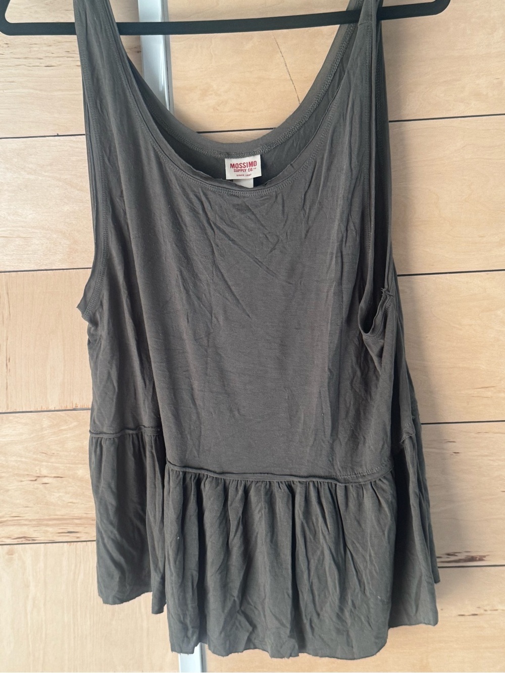 Mossimo Supply Co. Olive Green Peplum Tank